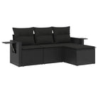Lounge Tuinset in Zwart Materiaal met Waterdichte Tas en Gepoedercoat Staal - Tuinsets