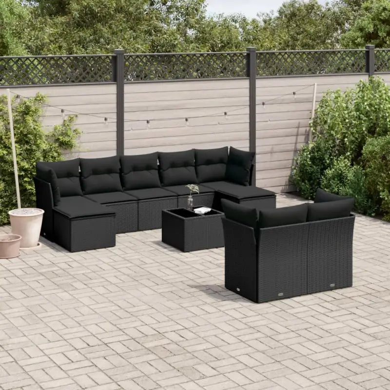 Lounge Tuinset in Zwart met Waterdichte Tas en Gepoedercoat Staal - Zwart / Met tafel - Tuinsets