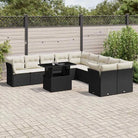 Lounge tuinset met beige materiaal en gepoedercoat staal afmetingen - Zwart en crème / Met tafel - Tuinsets