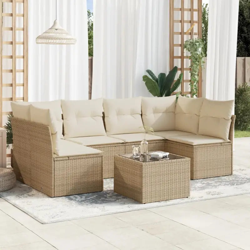 Lounge tuinset met beige materiaal en gepoedercoat staal afmetingen - Tuinsets