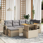Lounge Tuinset met beige materiaal en gepoedercoat staal afmetingen - Beige en grijs / zonder opbergruimte - Tuinsets