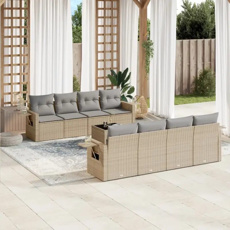 Lounge Tuinset met beige materiaal en gepoedercoat staal afmetingen - Beige en grijs - Tuinsets