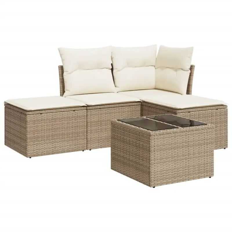 Lounge tuinset met beige materiaal en gepoedercoat staal afmetingen - Tuinsets