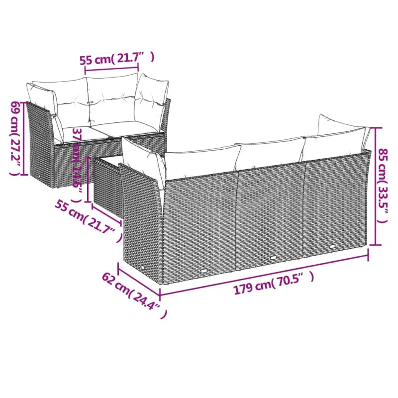 Lounge Tuinset met beige materiaal en gepoedercoat staal afmetingen - Tuinsets