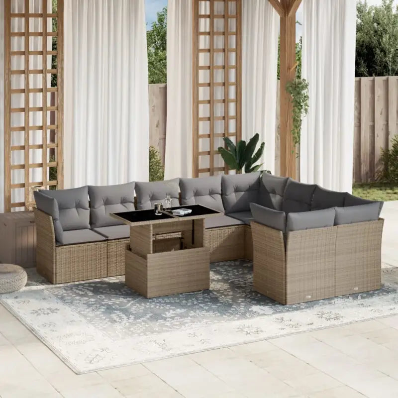 Lounge Tuinset met beige materiaal en gepoedercoat staal afmetingen - Tuinsets