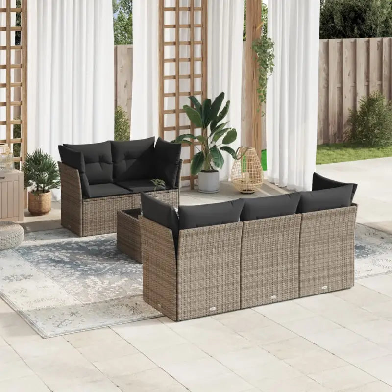 Lounge Tuinset met beige materiaal en gepoedercoat staal afmetingen - Grijs - Tuinsets