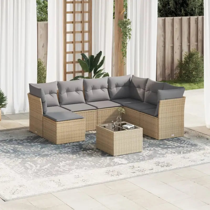 Lounge tuinset met beige materiaal en gepoedercoat staal afmetingen - Tuinsets