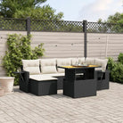 Lounge Tuinset met beige materiaal en gepoedercoat staal afmetingen - Zwart en crème / zonder opbergruimte - Tuinsets