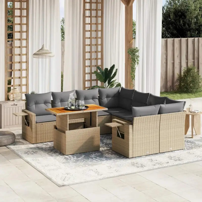 Lounge tuinset met beige materiaal en gepoedercoated staal afmetingen - Tuinsets