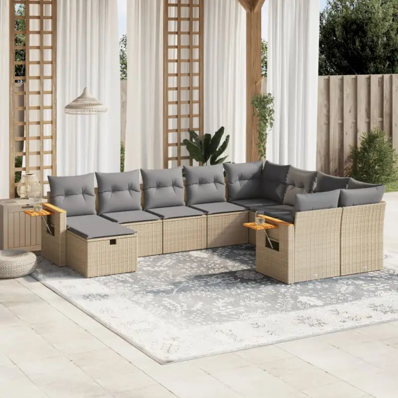 Lounge Tuinset met beige materiaal en waterdichte tas - Beige en grijs - Tuinsets