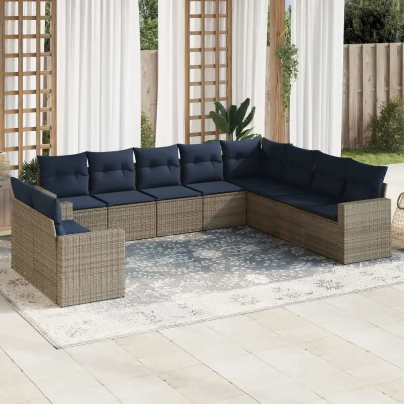 Lounge Tuinset met Bruin Materiaal en Gepoedercoat Staal Afmetingen - Beige en grijs / Zonder tafel - Tuinsets