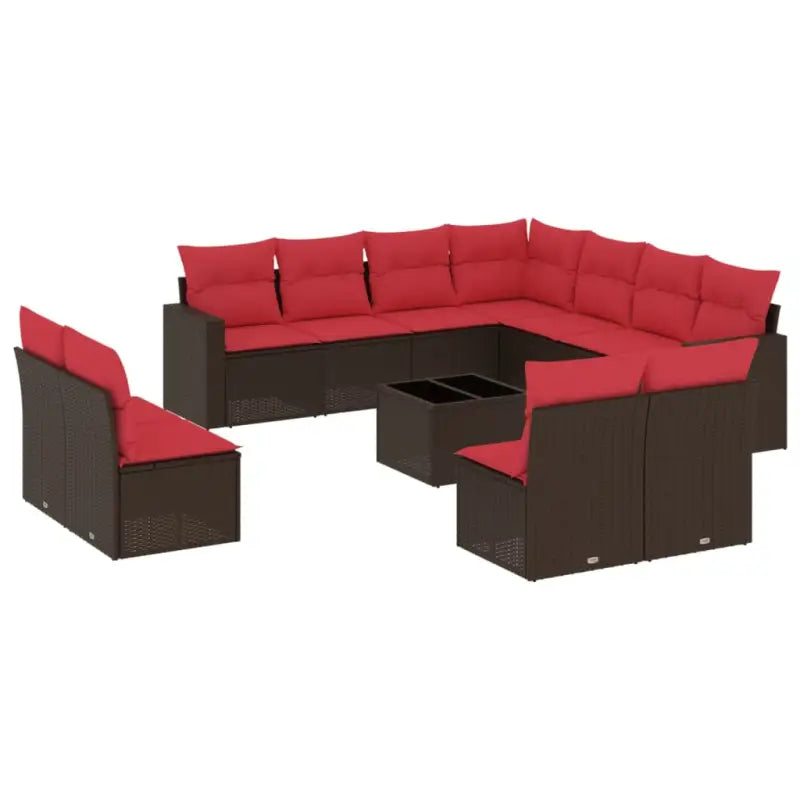 Lounge Tuinset met Bruin Materiaal en Gepoedercoat Staal Afmetingen - Tuinsets