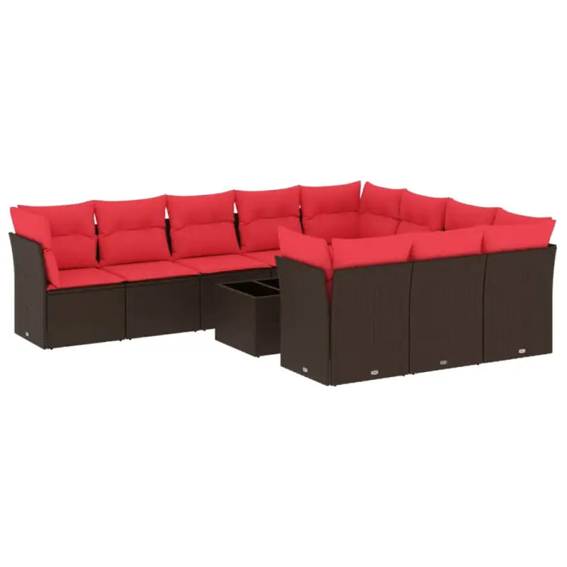 Lounge tuinset met bruin poly rattan en gepoedercoat staal - Tuinsets