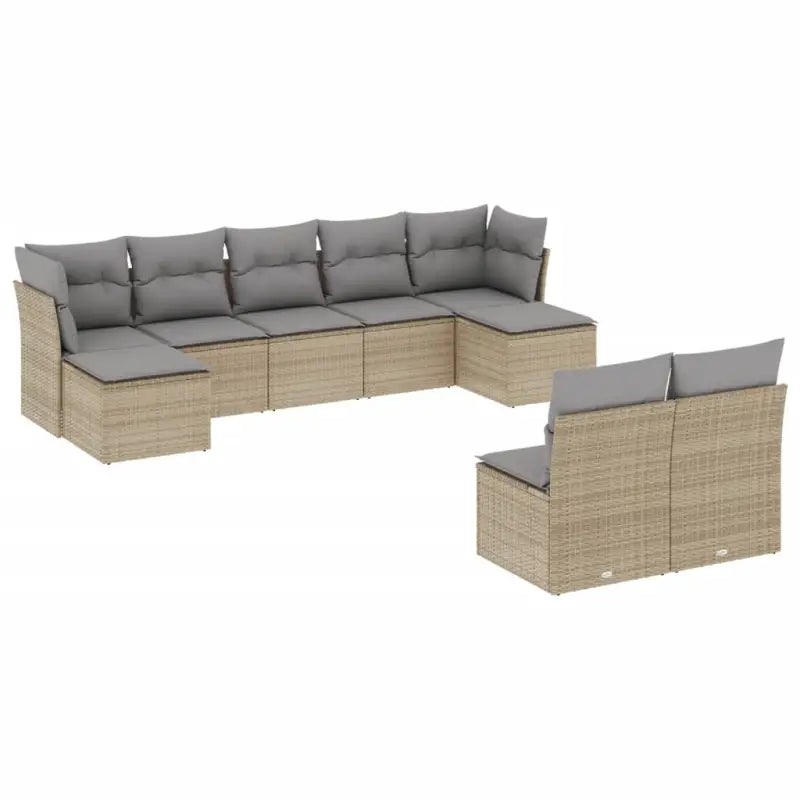 Lounge tuinset met gepoedercoat staal en beige materiaal - Tuinsets