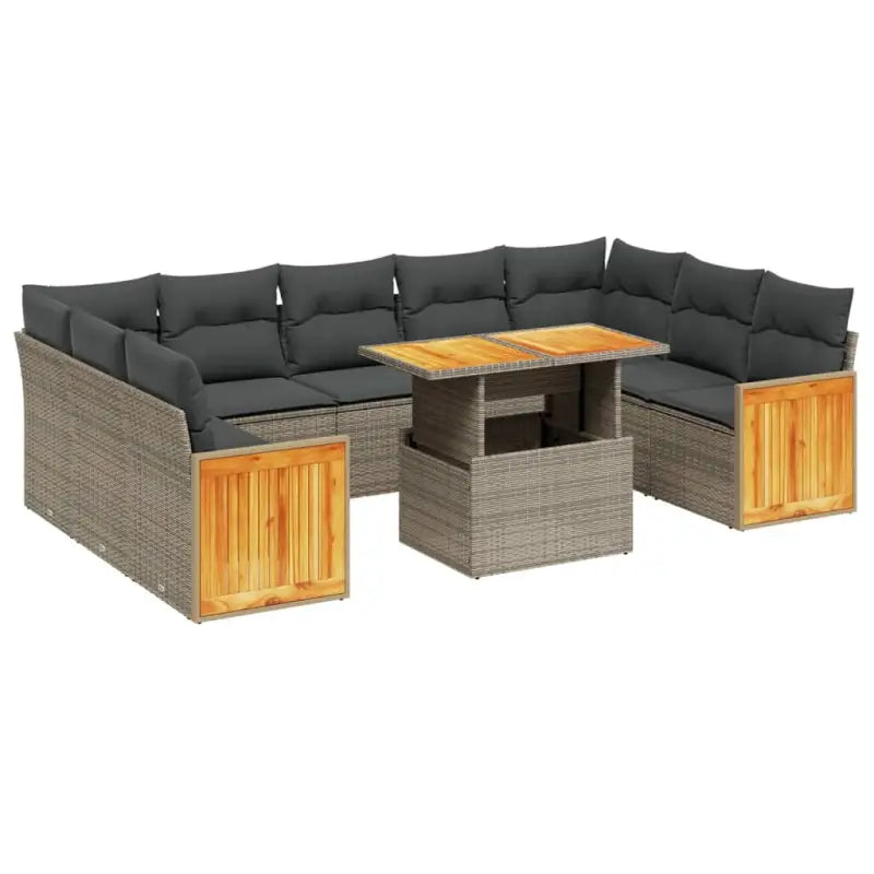 Lounge tuinset met grijs materiaal en gepoedercoat staal slimme afmetingen - Tuinsets