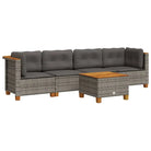Lounge tuinset met grijs materiaal en natuurlijke olieafwerking - Tuinsets