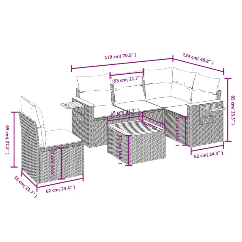 Lounge tuinset met grijs materiaal en waterdichte tas voor buitengebruik - Tuinsets
