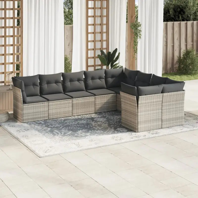 Lounge tuinset met poly rattan en beige materiaal voor buitenplezier - Lichtgrijs / Zonder tafel - Tuinsets
