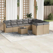 Lounge tuinset met poly rattan en beige materiaal voor buitenplezier - Tuinsets