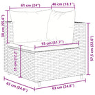 Lounge tuinset met poly rattan en gepoedercoat staal afmetingen - Tuinsets