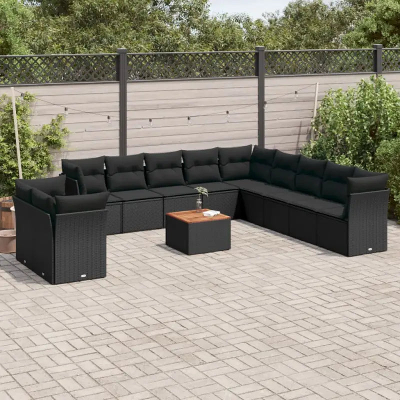 Lounge Tuinset met waterdichte tas en beige materiaal van gepoedercoat staal - Zwart - Tuinsets