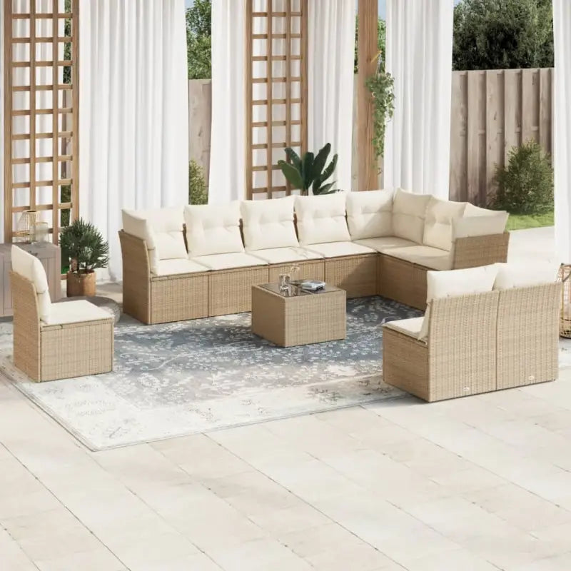 Lounge tuinset met waterdichte tas en beige materiaal van gepoedercoat staal - beige en crèmekleurig / Met tafel