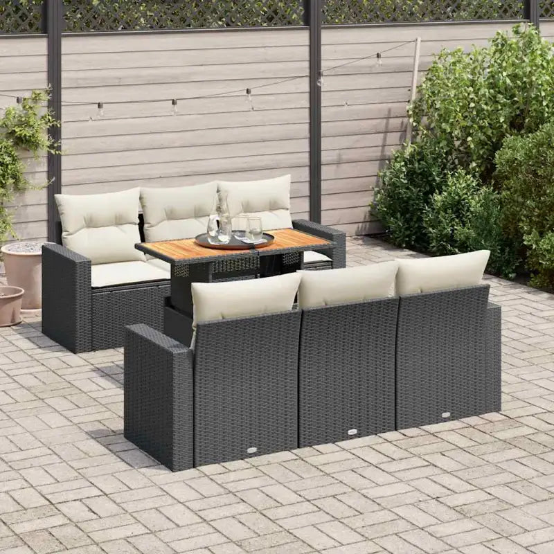 Lounge tuinset met waterdichte tas en beige materiaal van gepoedercoat staal - Zwart en crème / met opbergruimte