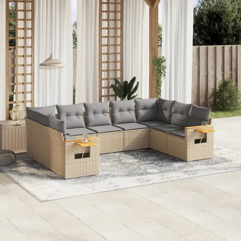Lounge tuinset met waterdichte tas en beige materiaal van gepoedercoat staal - Beige en grijs / Zonder tafel - Tuinsets