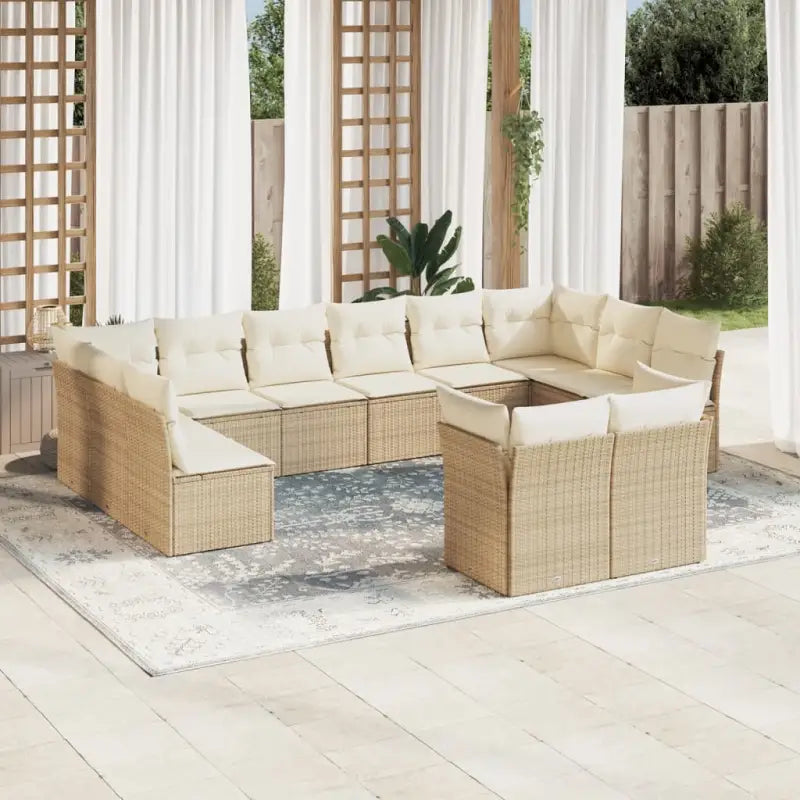 Lounge tuinset met waterdichte tas en beige materiaal van gepoedercoat staal - beige en crèmekleurig / Zonder tafel