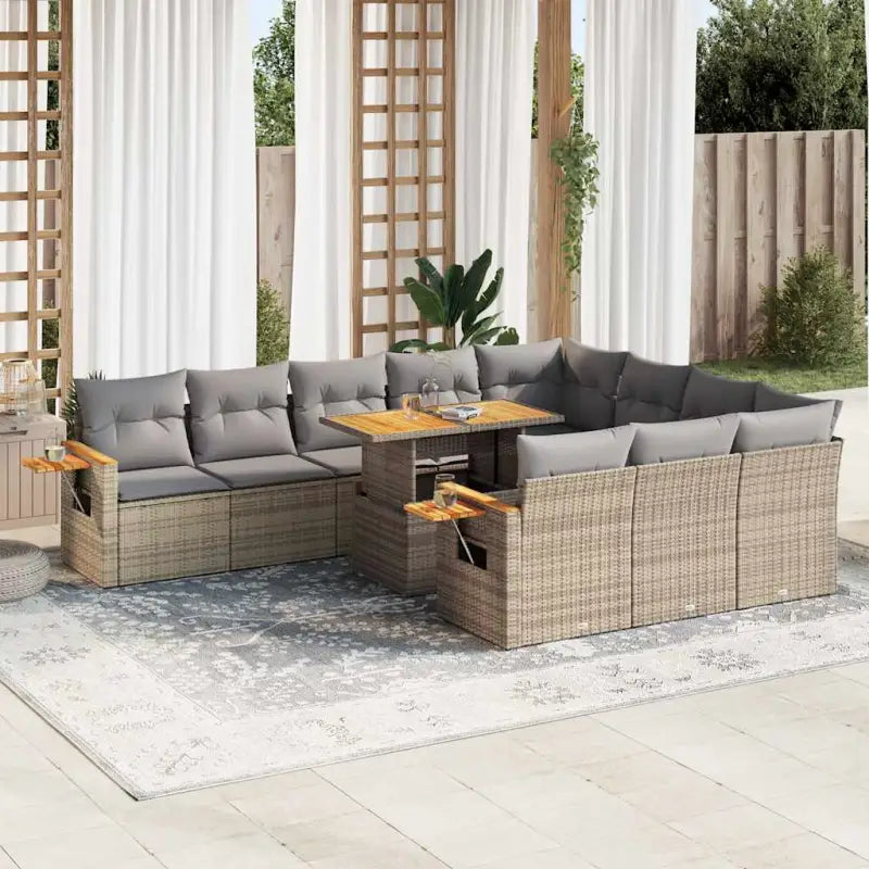 Lounge tuinset met waterdichte tas en beige materiaal op gepoedercoat staal - Beige en grijs - Tuinsets