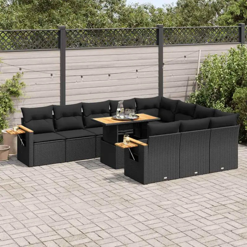 Lounge tuinset met waterdichte tas en beige materiaal op gepoedercoat staal - Zwart - Tuinsets
