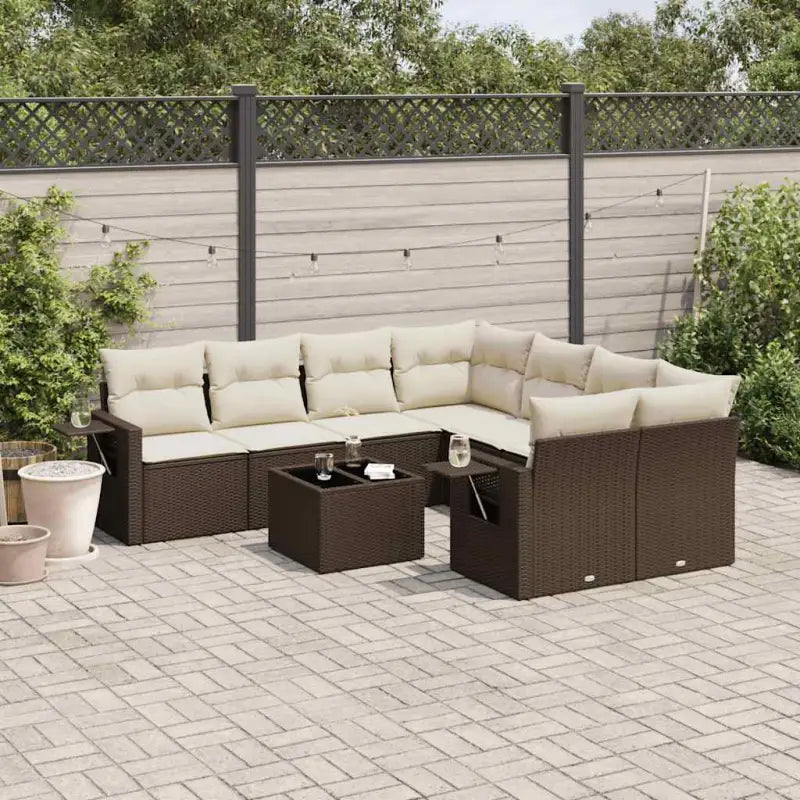 Lounge Tuinset met Waterdichte Tas en Beige Material van Gepoedercoat Staal - Bruin - Tuinsets