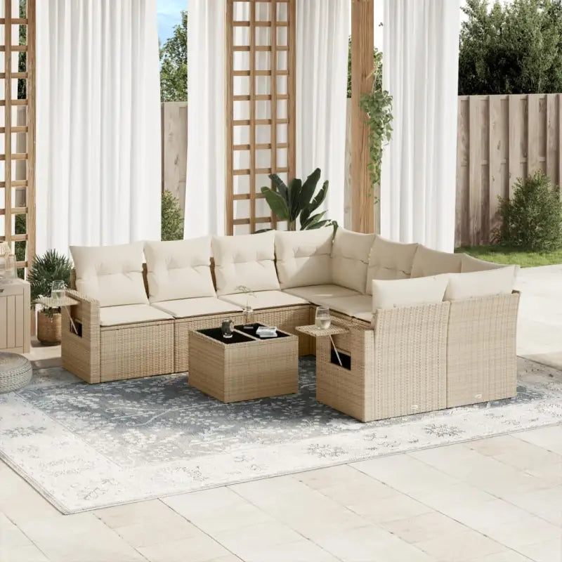 Lounge Tuinset met Waterdichte Tas en Beige Material van Gepoedercoat Staal - beige en crèmekleurig - Tuinsets