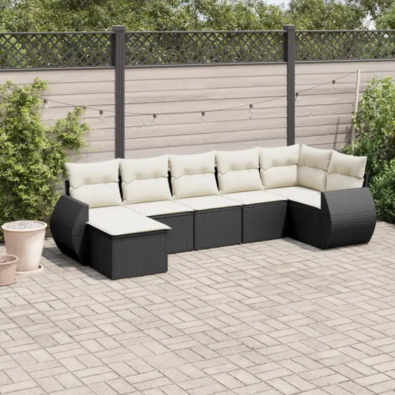 Lounge Tuinset met Waterdichte Tas en Gepoedercoat Staal in Beige - Zwart en crème / Met tafel - Tuinsets