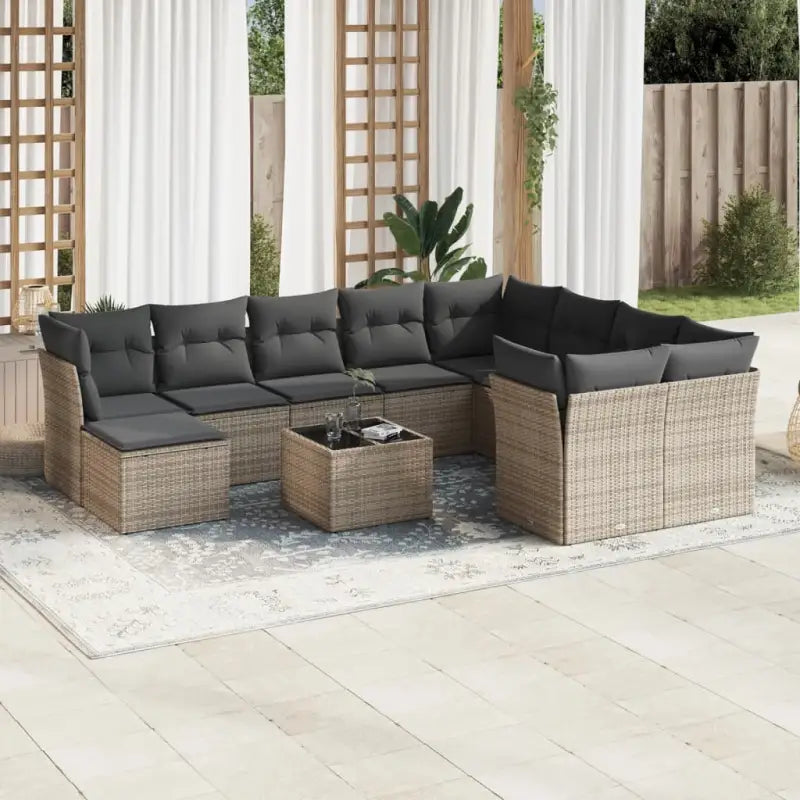 Lounge tuinset met waterdichte tas en grijs gepoedercoat staal - Grijs - Tuinsets