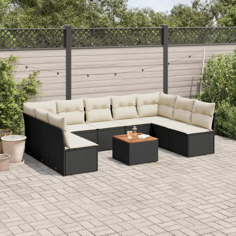Lounge tuinset met waterdichte tas en grijs gepoedercoat staal - Zwart en crème - Tuinsets