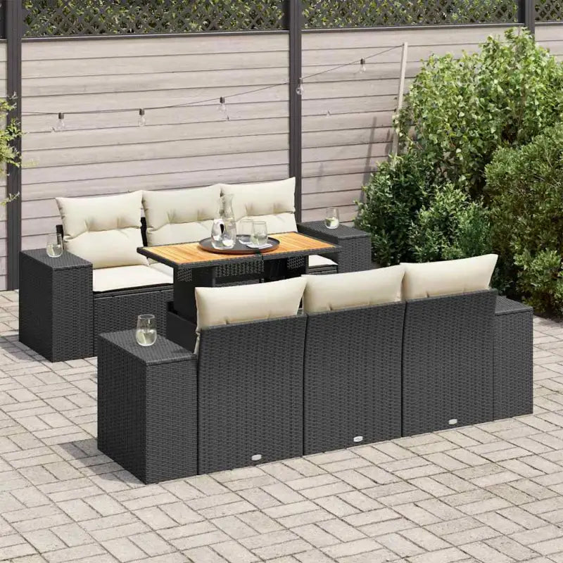 Lounge tuinset met waterdichte tas en grijs materiaal van gepoedercoat staal - Zwart en crème / met opbergruimte