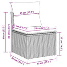 Lounge Tuinset met Waterdichte Tas en Grijs Materiaal in Gepoedercoat Staal - Grijs - Tuinsets