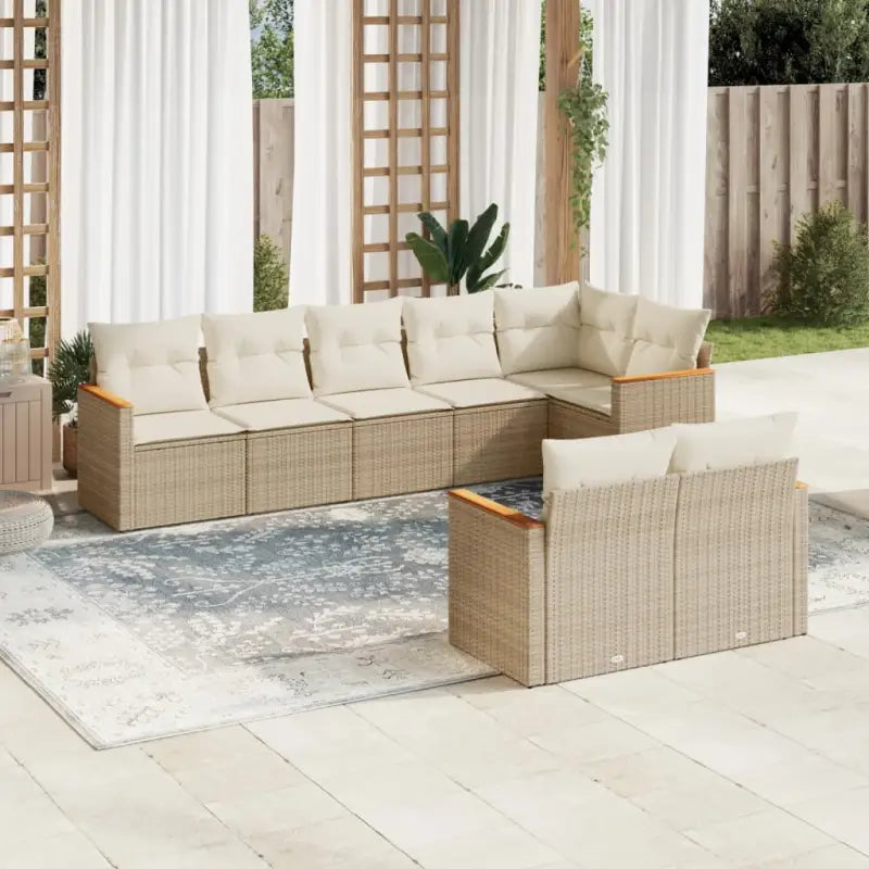 Lounge Tuinset met Waterdichte Tas Grijs Materiaal en Gepoedercoat Staal - beige en crèmekleurig / Zonder tafel