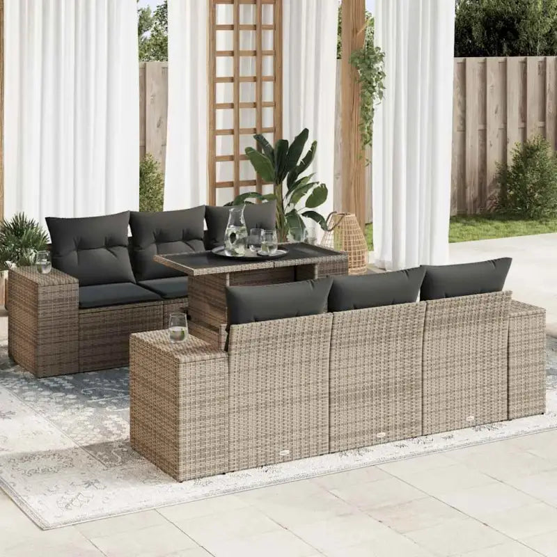 Lounge tuinset met waterdichte tas in beige materiaal en gepoedercoat staal - Grijs - Tuinsets