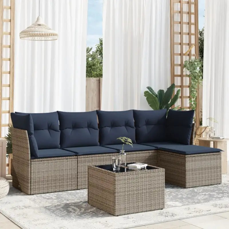 Lounge tuinset met waterdichte tas in grijs materiaal en gepoedercoat staal - Tuinsets