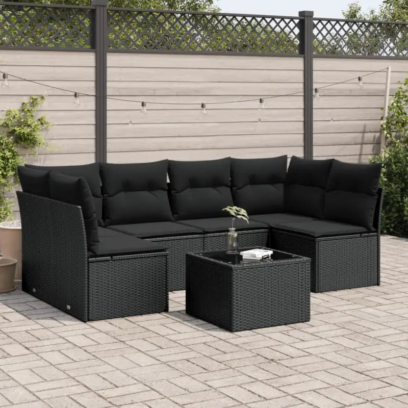 Lounge tuinset met waterdichte tas in zwart gepoedercoat staal - Zwart / Met tafel - Tuinsets
