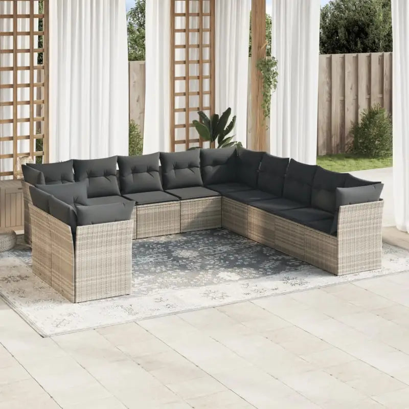 Lounge tuinset met waterdichte tas in zwart materiaal en gepoedercoat staal - Lichtgrijs / Zonder tafel - Tuinsets