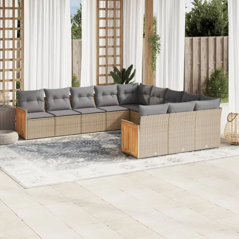 Lounge tuinset met waterdichte zak en zwart materiaal van gepoedercoat staal - Beige en grijs / Zonder tafel - Tuinsets