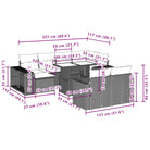 Lounge Tuinset met zwart materiaal en gepoedercoat staal afmetingen - Tuinsets