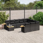 Lounge tuinset met zwart materiaal en gepoedercoat staal - Zwart - Tuinsets