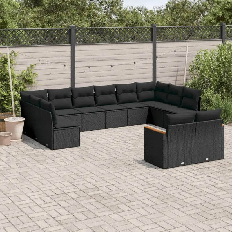 Lounge tuinset met zwart materiaal en waterdichte tas voor buitencomfort - Zwart / Zonder tafel - Tuinsets
