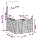 Lounge tuinset van beige materiaal en gepoedercoat staal met afmetingen - Tuinsets