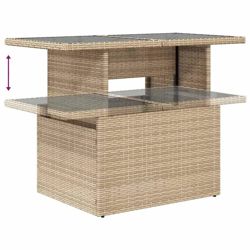Lounge tuinset van beige materiaal en gepoedercoat staal met afmetingen - Tuinsets