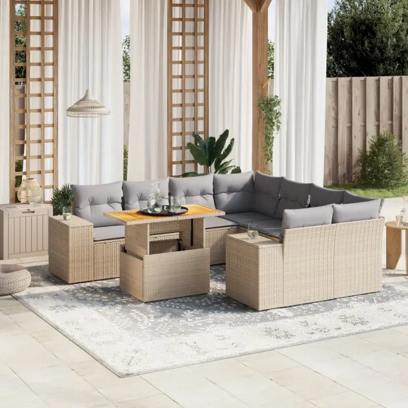 Lounge tuinset van beige materiaal en gepoedercoat staal met handige afmetingen - Tuinsets